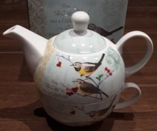 Tea for one porselein vogel